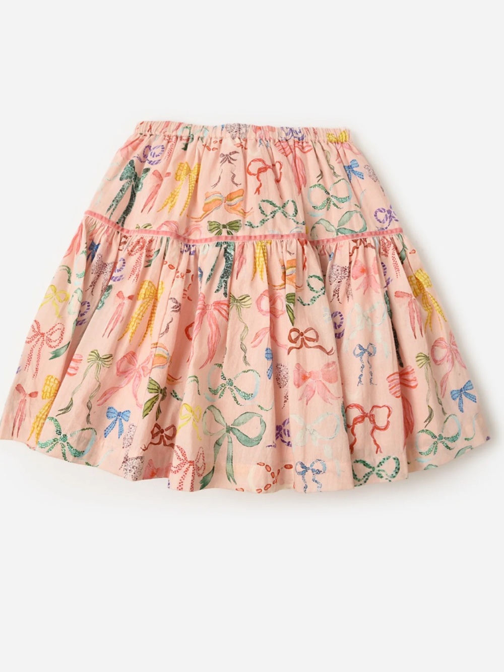 Pink Chicken Pink Bow-Print Tiered Skirt